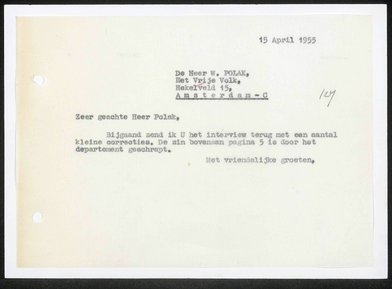 Letter to W. Polak