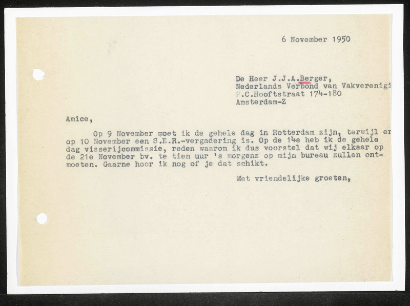 Letter to J.J.A. Berger