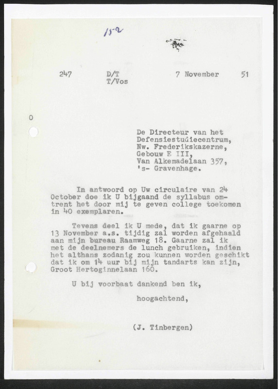 Letter to Defensiestudiecentrum