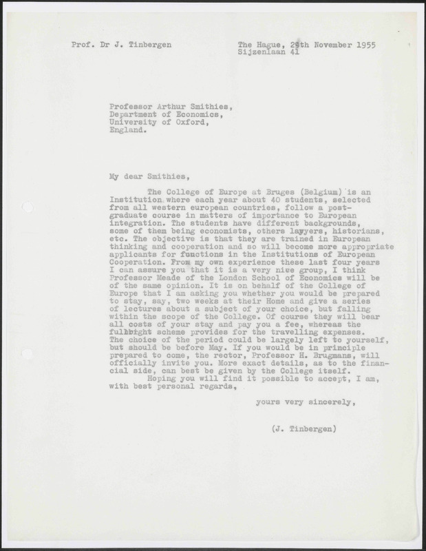 Letter to A. Smithies