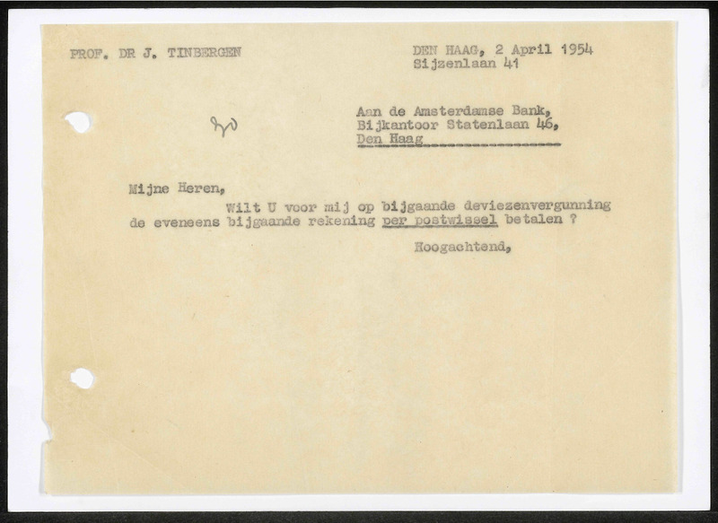 Letter to Amsterdamse Bank, N.V.
