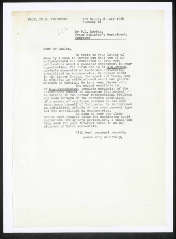 Letter to P.L. Lawler