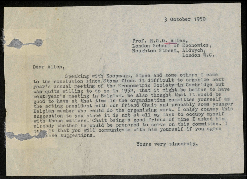 Letter to R.G.D. Allen