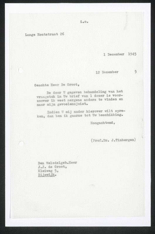 Letter to J.J. de Groot