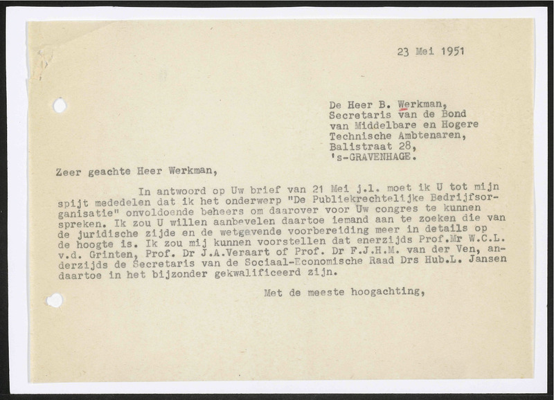 Letter to B. Werkman
