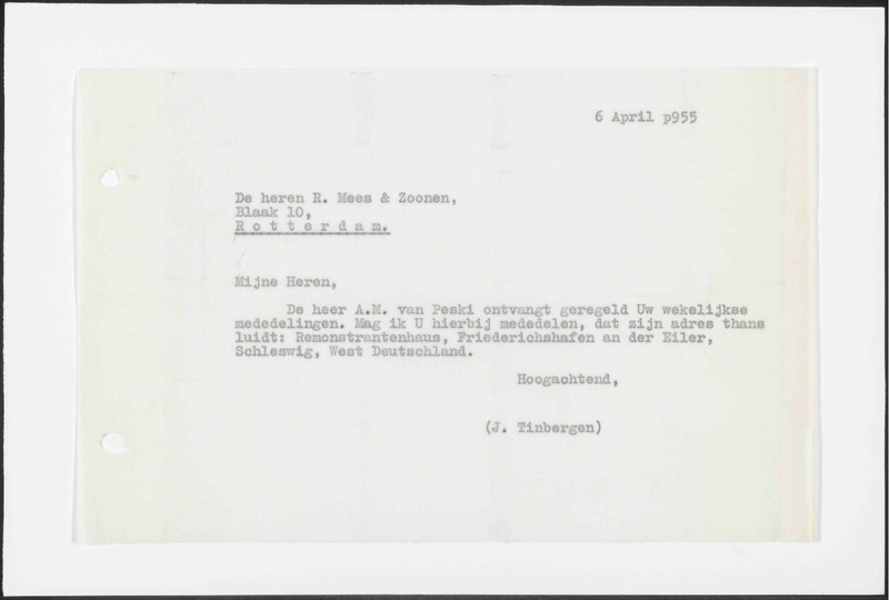 Letter to R. Mees & Zonen