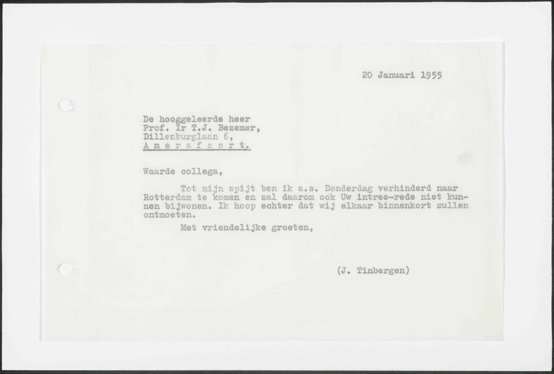 Letter to T.J. Bezemer