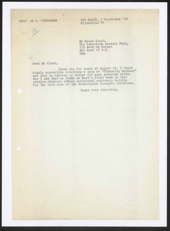 Letter to Evans Clark