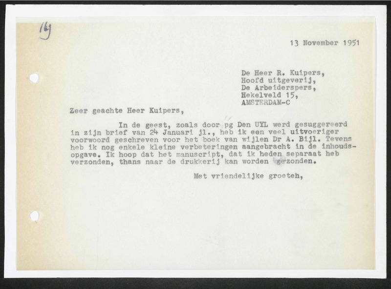 Letter to R. Kuipers