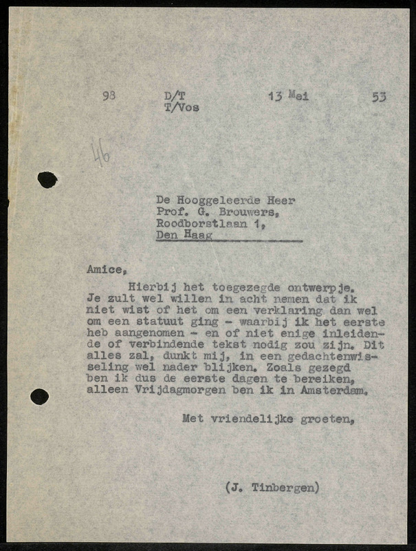Letter to G. Brouwers