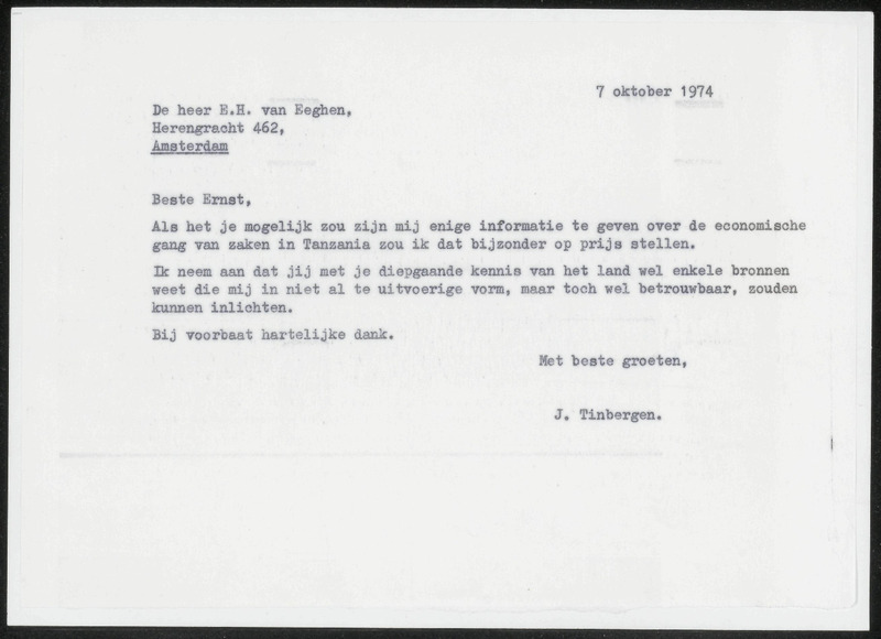 Letter to E.H. van Eeghen