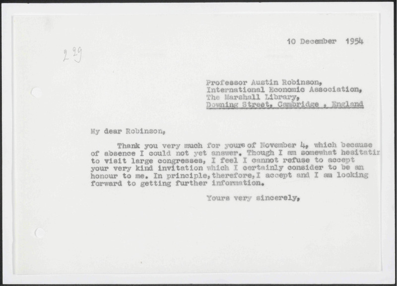 Letter to A. Robinson