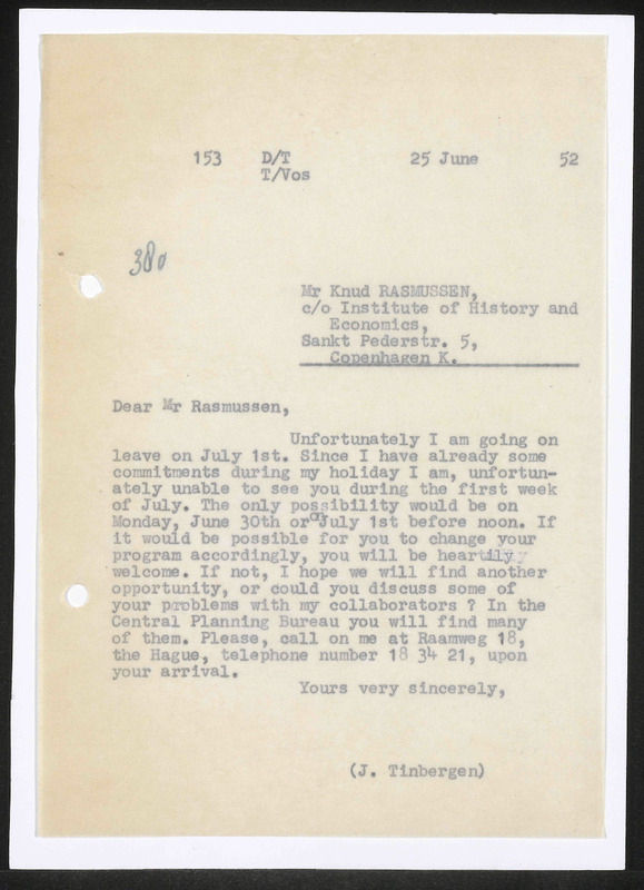 Letter to K. Rasmussen