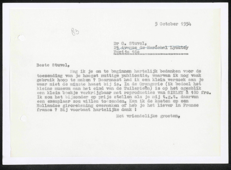 Letter to G. Stuvel