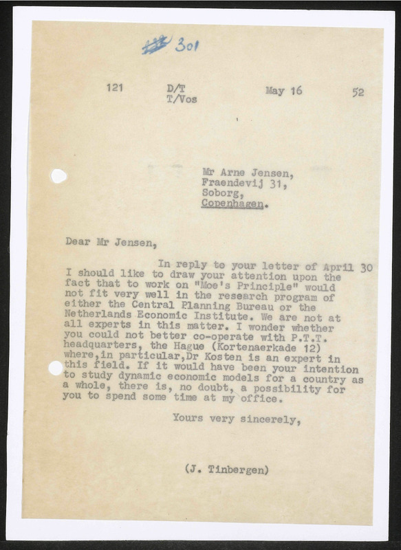 Letter to A. Jensen