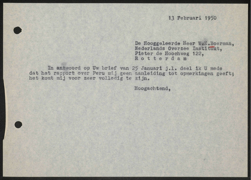 Letter to W.E. Boerman