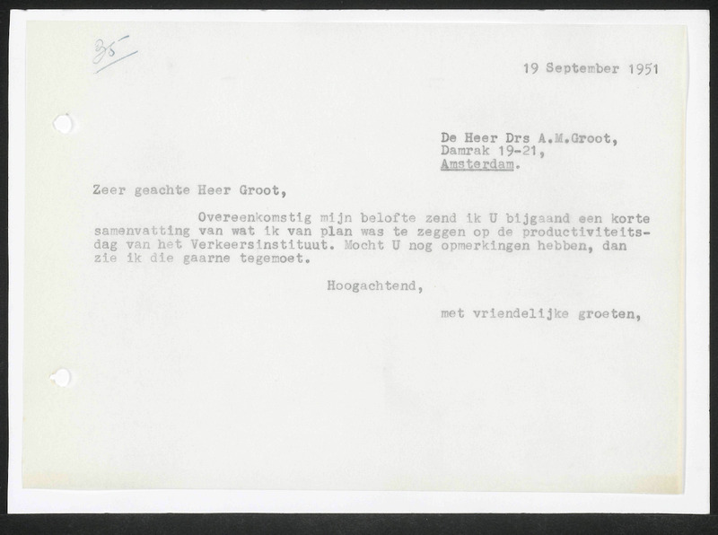 Letter to A.M. Groot