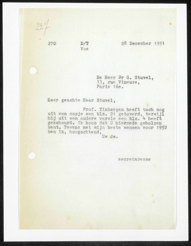 Letter to G. Stuvel