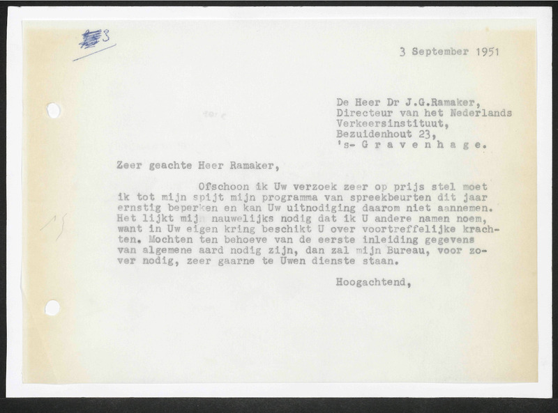 Letter to J.G. Ramaker