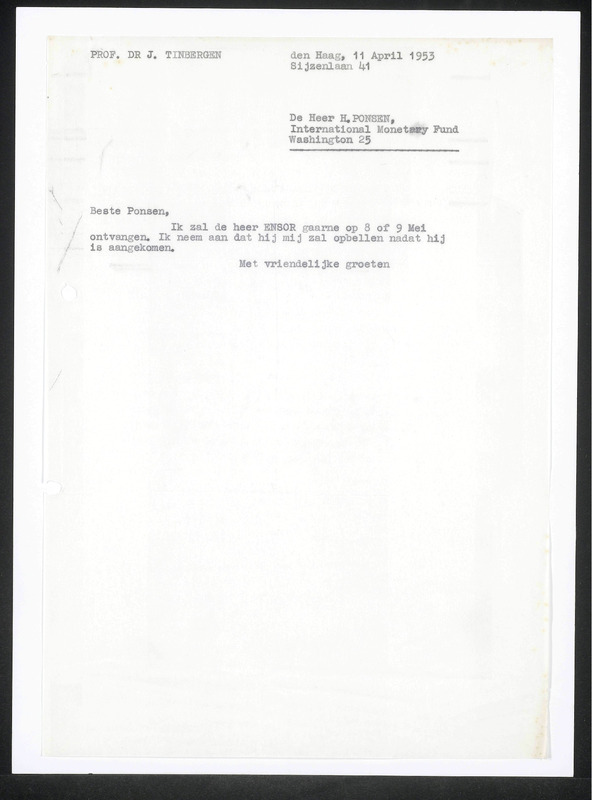 Letter to H. Ponsen