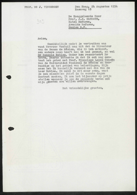 Letter to J. Hanrath