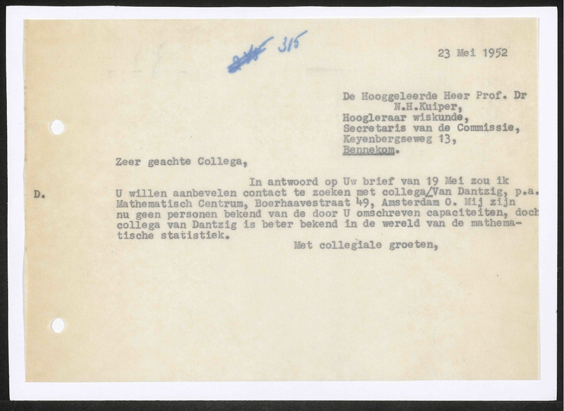 Letter to N.H. Kuiper