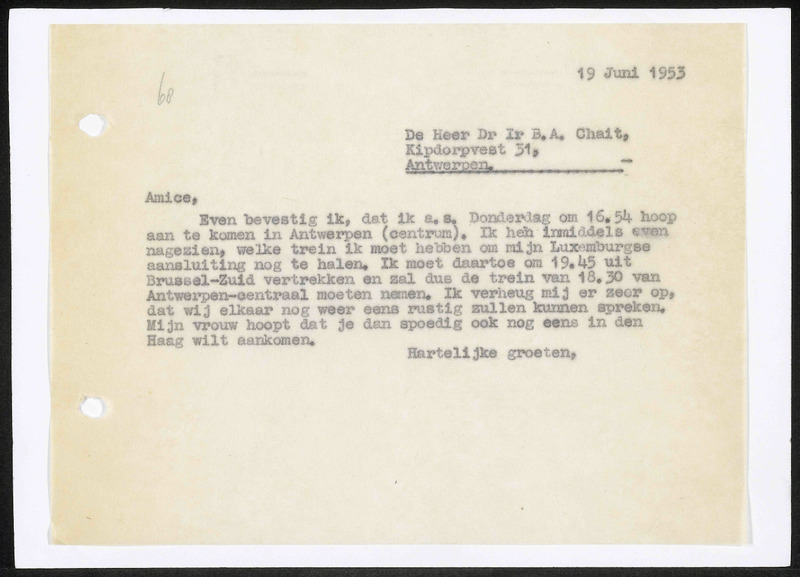 Letter to B.A. Chait