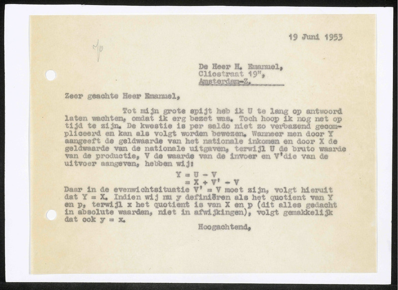 Letter to H. Emanuel