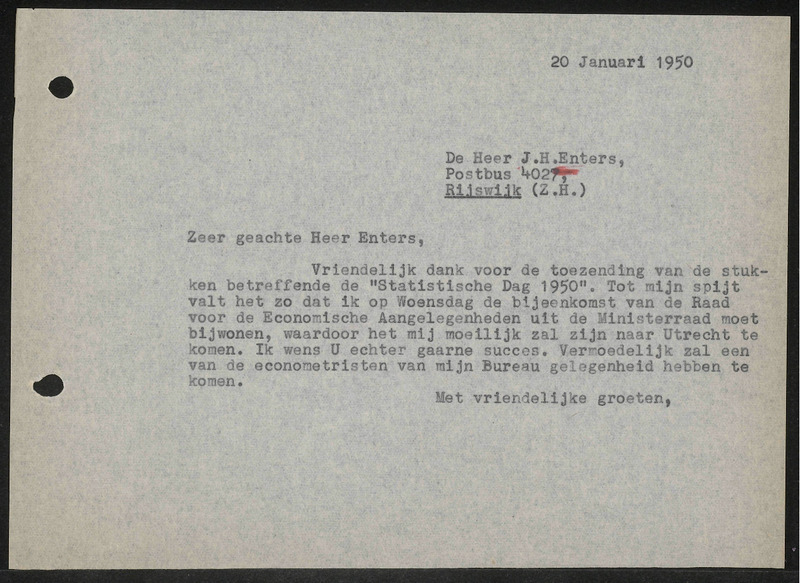 Letter to J.H. Enters