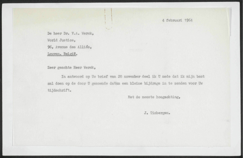 Letter to V.A. Werck
