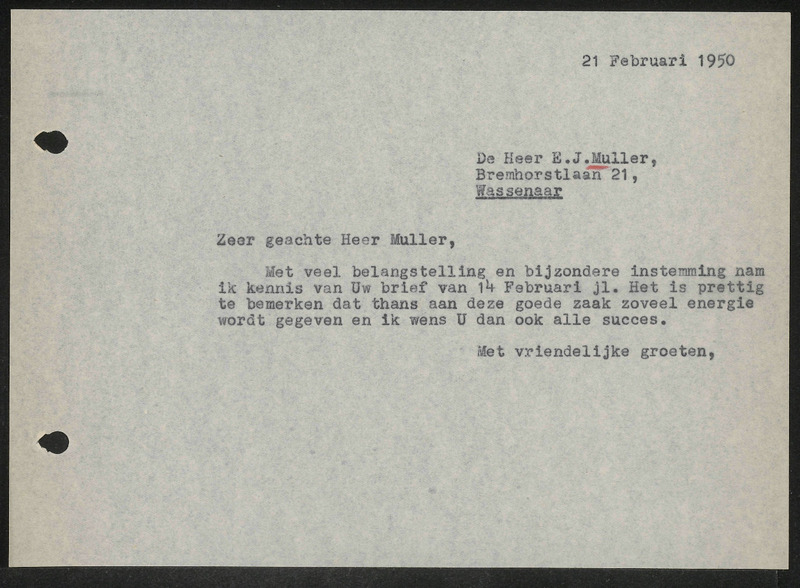 Letter to E.J. Muller