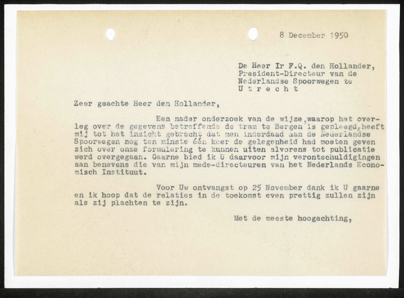 Letter to F.Q. den Hollander