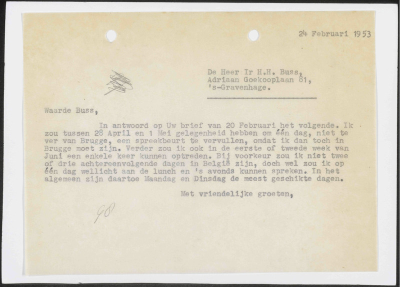 Letter to H.H. Buss