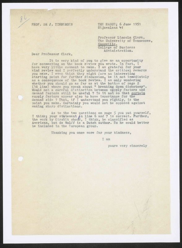 Letter to Lincoln Clark