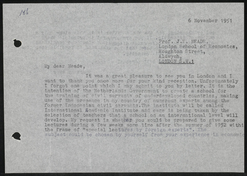 Letter to J.E. Meade