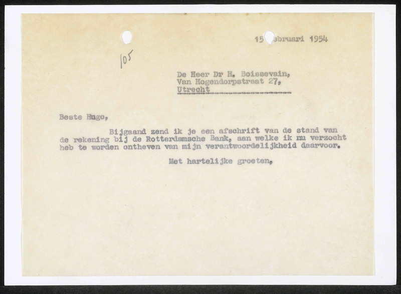 Letter to H. Boissevain