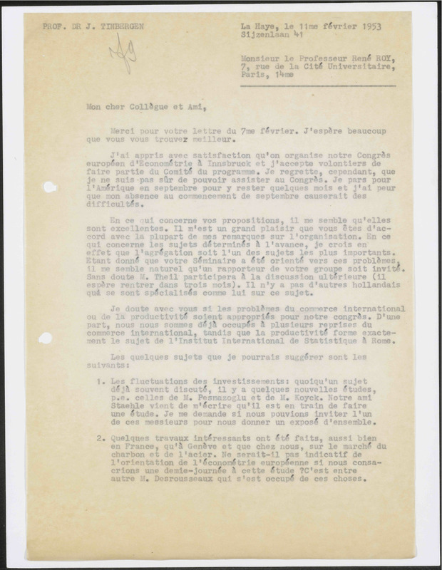 Letter to R. Roy