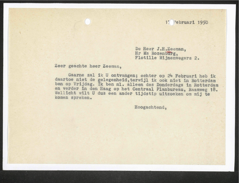 Letter to J.H. Zeeman