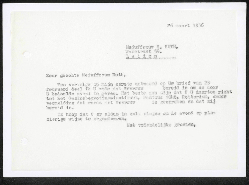 Letter to M. Ruth