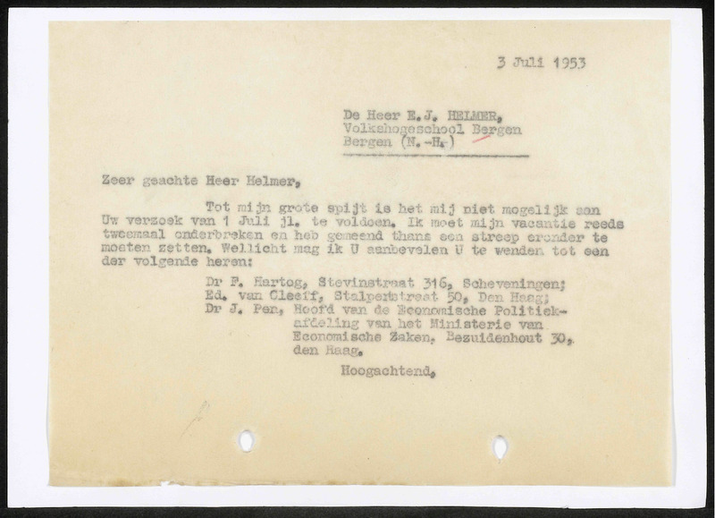 Letter to E.J. Helmer