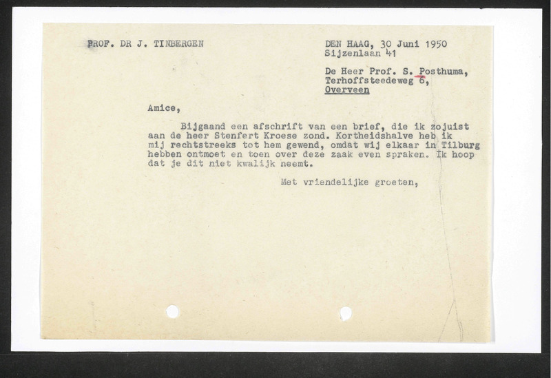 Letter to S. Posthuma