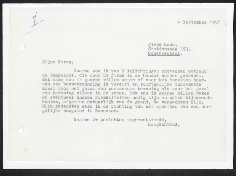 Letter to Firma HEKO