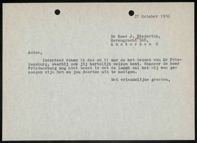 Letter to J. Diederich
