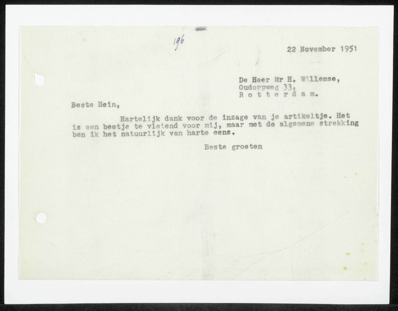 Letter to H. Willemse