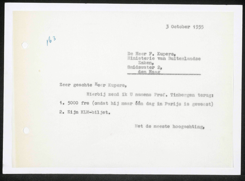 Letter to F. Kupers