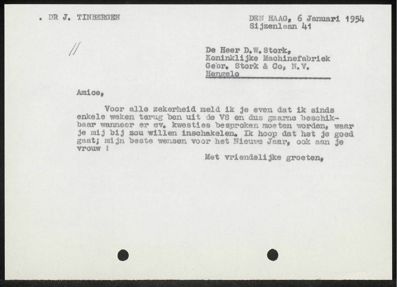 Letter to D.W. Stork