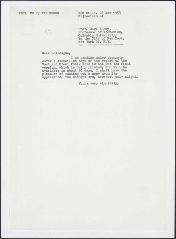 Letter to C. Shoup