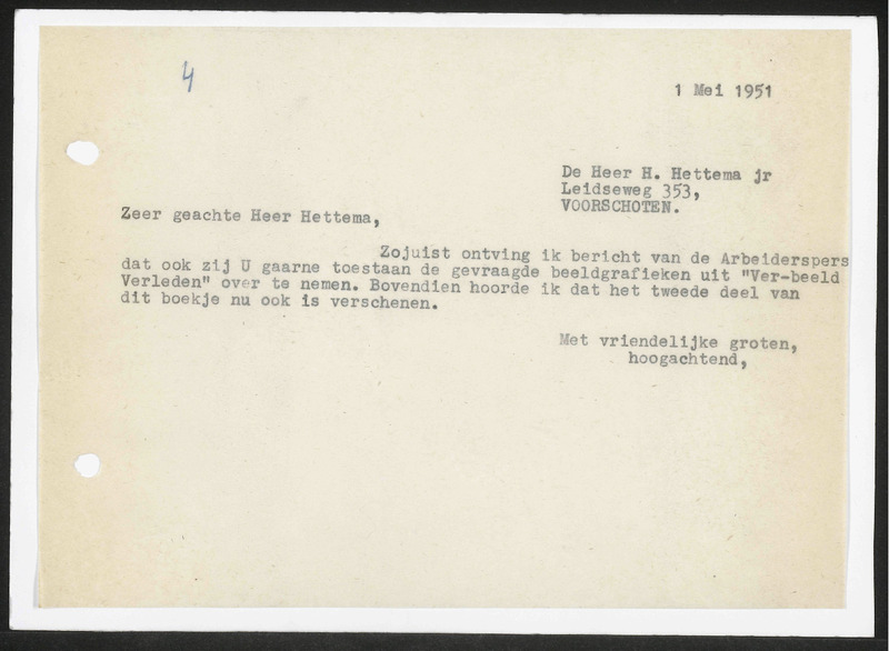 Letter to H. Hettema jr.