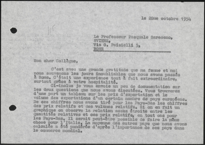 Letter to Pascuale Saraceno