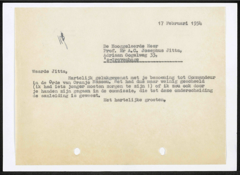 Letter to A.C. Jitta